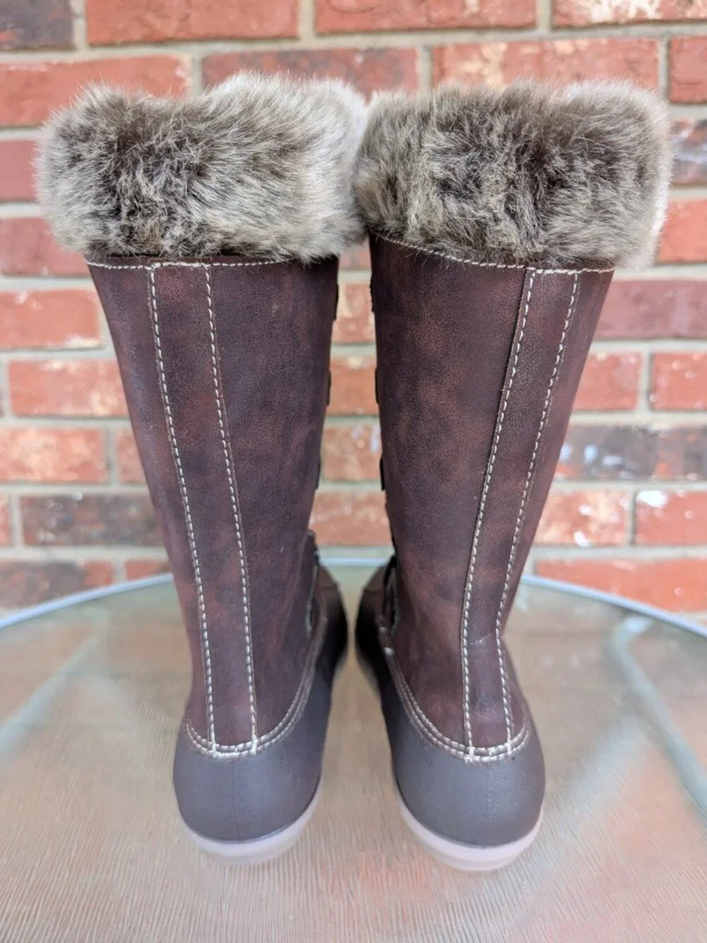 Women's Yuu Fiona Brown Mid Calf Duck Boots Size 10